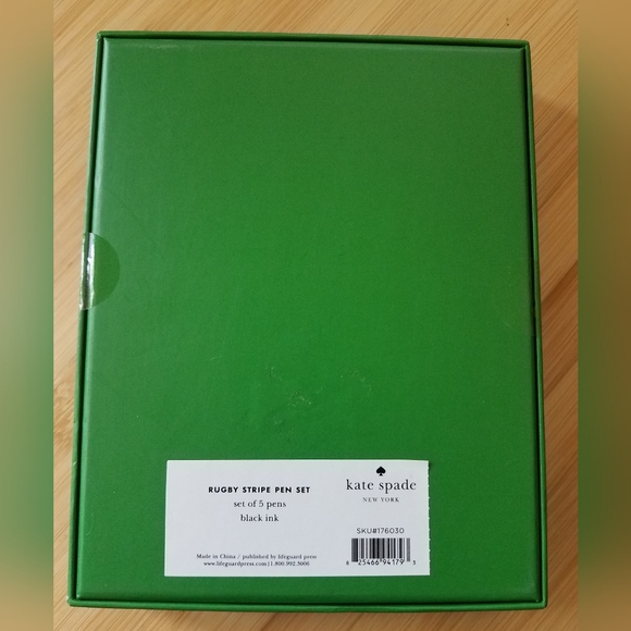 NWT Kate Spade Rugby Stripe Pen Set - Picture 3 of 4